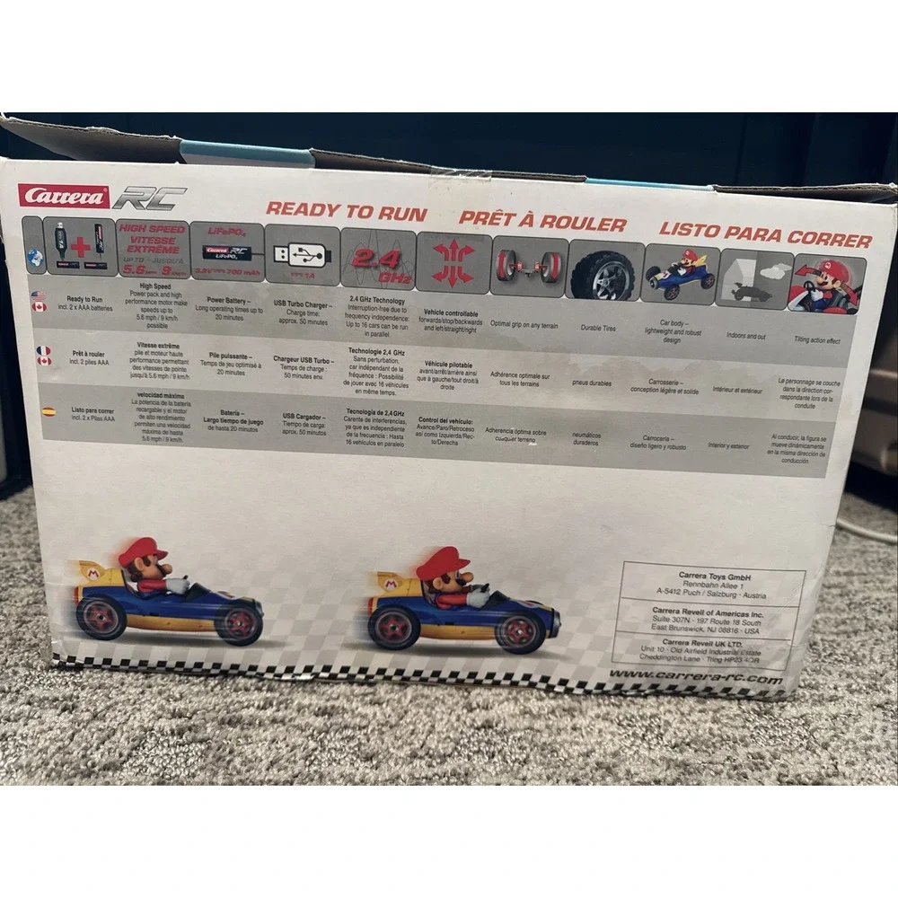 Carrera RC Mario Kart Mach 8 Mario (Brand New In BOX)- (DAMAGED BOX) SEE‎ PICS
